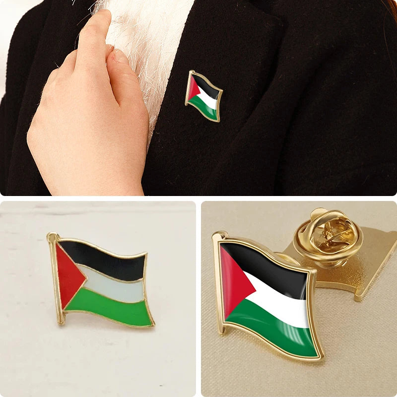 1Pc Palestine Flag Pin Badge Palestine Palestinian Flag Pin Badge Lapel Palestine National Enamel Badge Armband