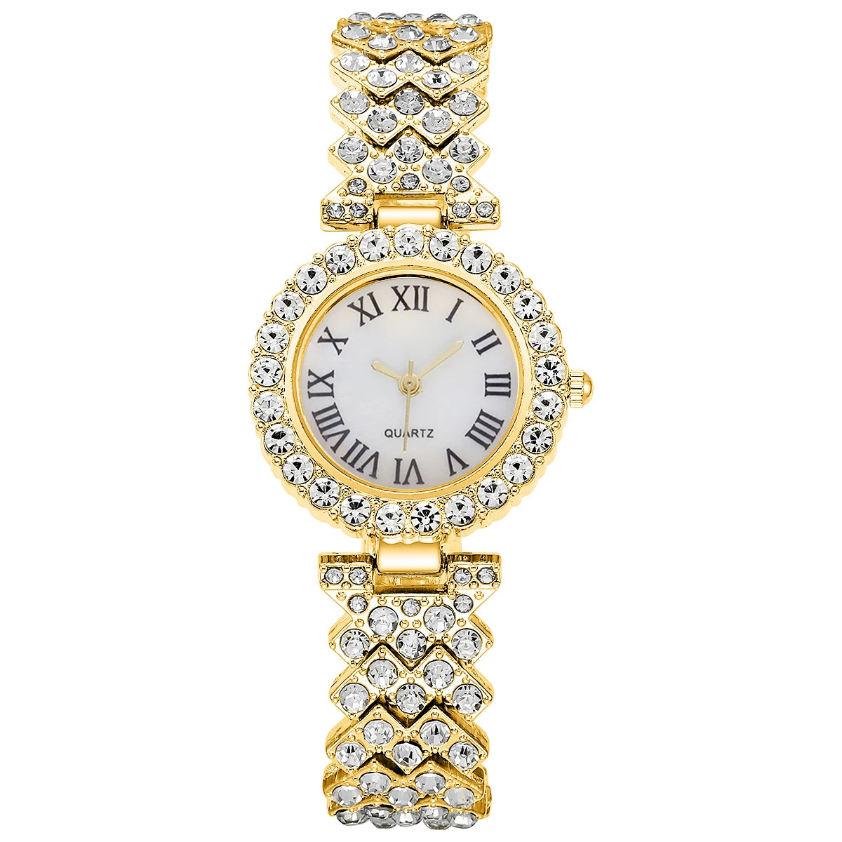 6PCS Luxury Rhinestone Women's Watch & Bracelet Set