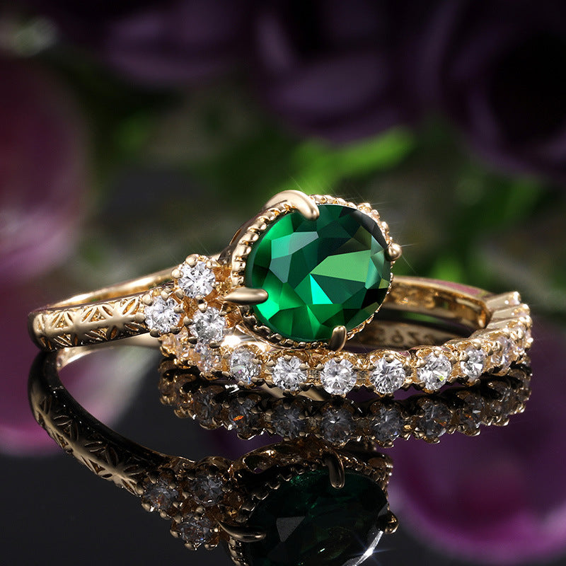 18K Multi-Gold Ring with 2-Carat Natural Diamond - Elegant Gemstone Jewelry for Women