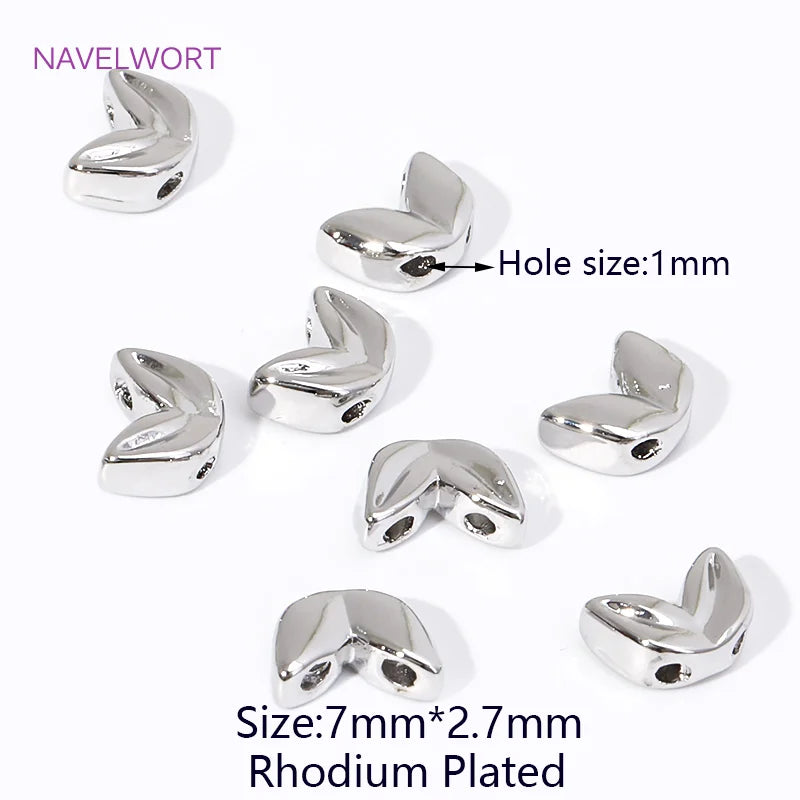 18K Gold Plated Malt-Shaped Double Hole Spacer Beads For Bracelet Making,Beads Separators,DIY Jewellery Making Accessories