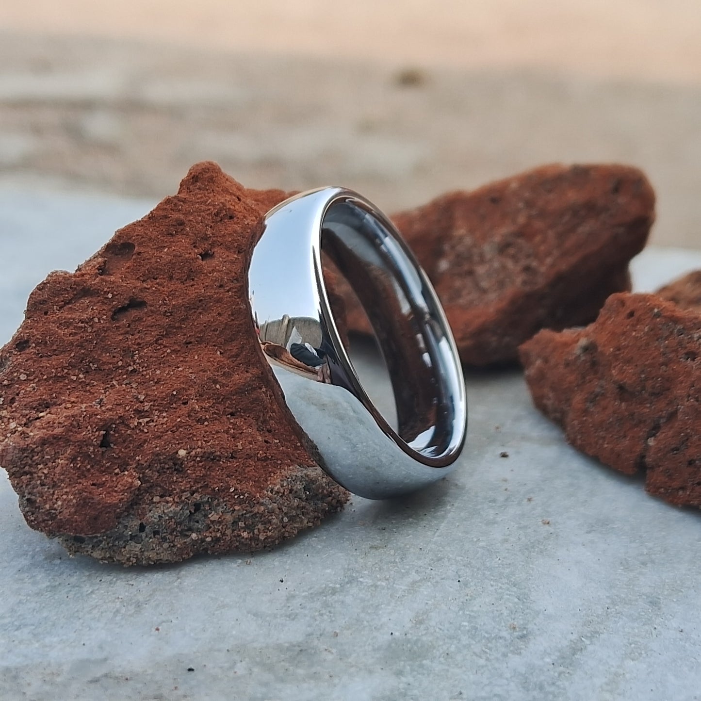 6mm High-Polished Silver Tungsten Ring – Sleek, durable, and perfect for men and women. A timeless wedding band for lasting elegance