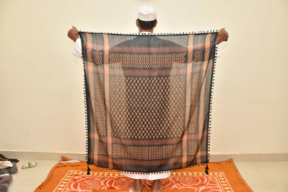 Palestine Dark Brown Coffee Keffiyeh Kufiya Scarf (48*48)Free Palestine Traditional Shemagh With Tassels Arafat Hatta Arab Style Headscarf
