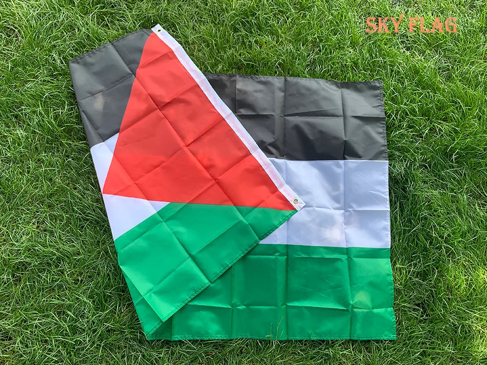 SKY FLAG Large Palestine Flag - 150 x 90cm High-Quality Polyester Gaza Palestinian Banner