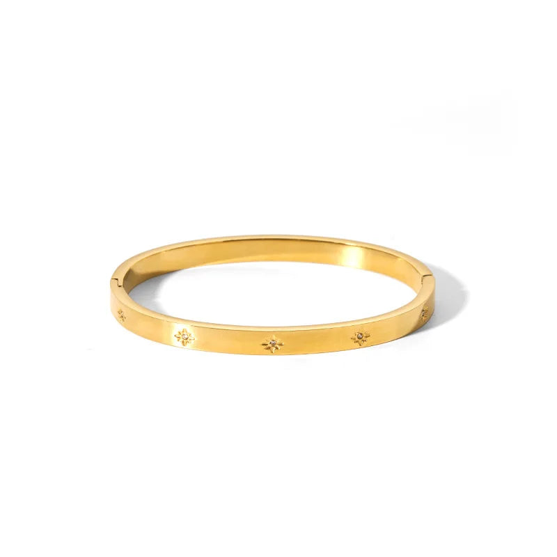 New Waterproof Cubic Zirconia Bangles - Tarnish-Free Stainless Steel Bracelets for Women | Customizable Wholesale Jewelry
