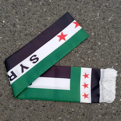 Aerlxemrbrae   Custom  banner   Syria Scarf 15*150cm The Syrian Arab Republic Syrian three Star Scarf Banner