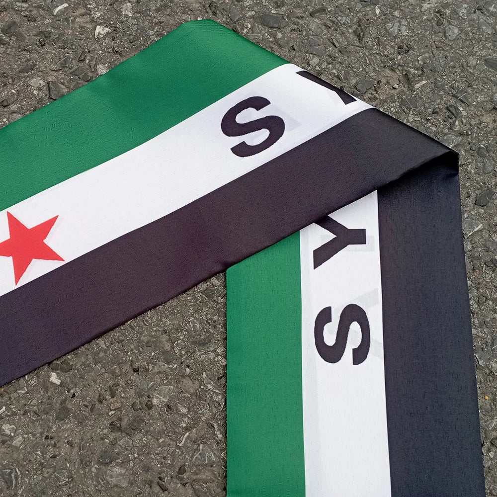 Aerlxemrbrae   Custom  banner   Syria Scarf 15*150cm The Syrian Arab Republic Syrian three Star Scarf Banner