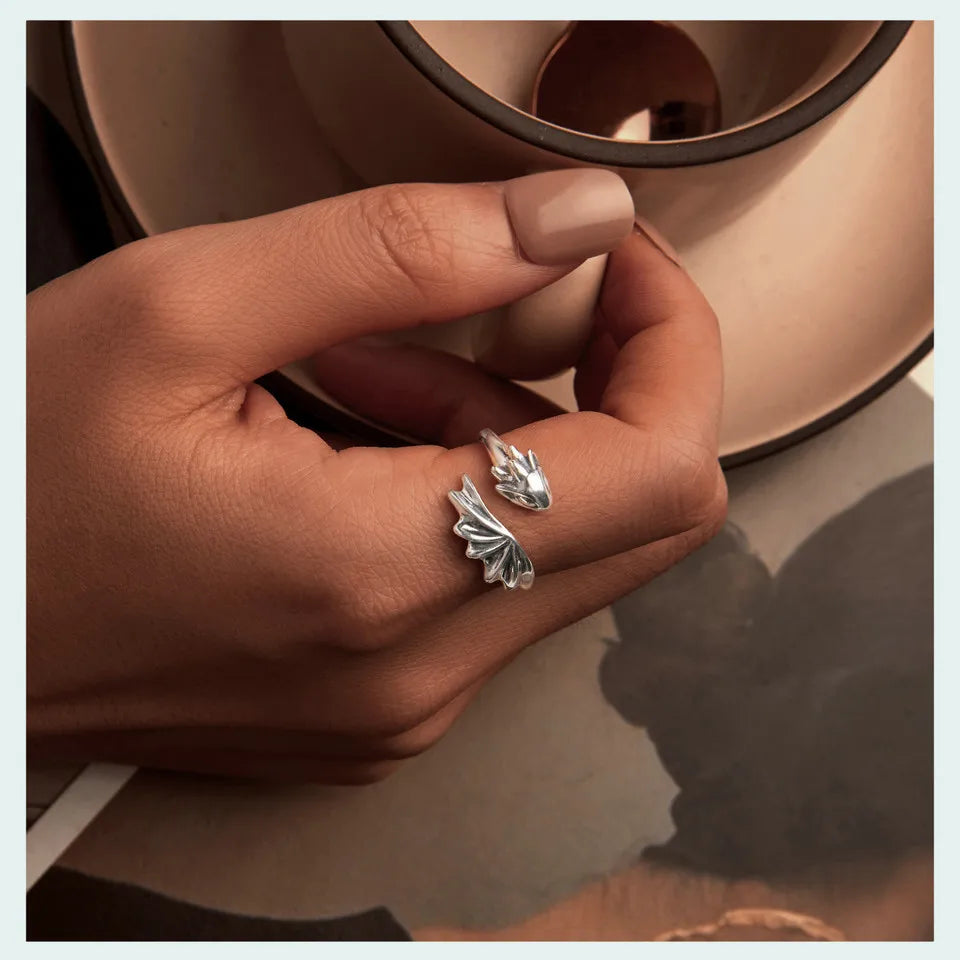 BAMOER Adjustable Dragon Ring - 925 Sterling Silver Animal Jewelry Gift for Women & Teens