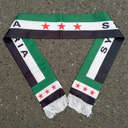 Aerlxemrbrae   Custom  banner   Syria Scarf 15*150cm The Syrian Arab Republic Syrian three Star Scarf Banner
