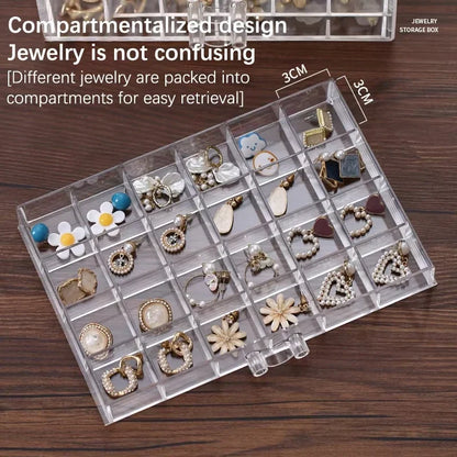 Transparent Jewelry Storage Box 72/79/120 Grids Multi-layer Plastic Display Holder with Drawer Nail Diamonds Organizer Nail Art