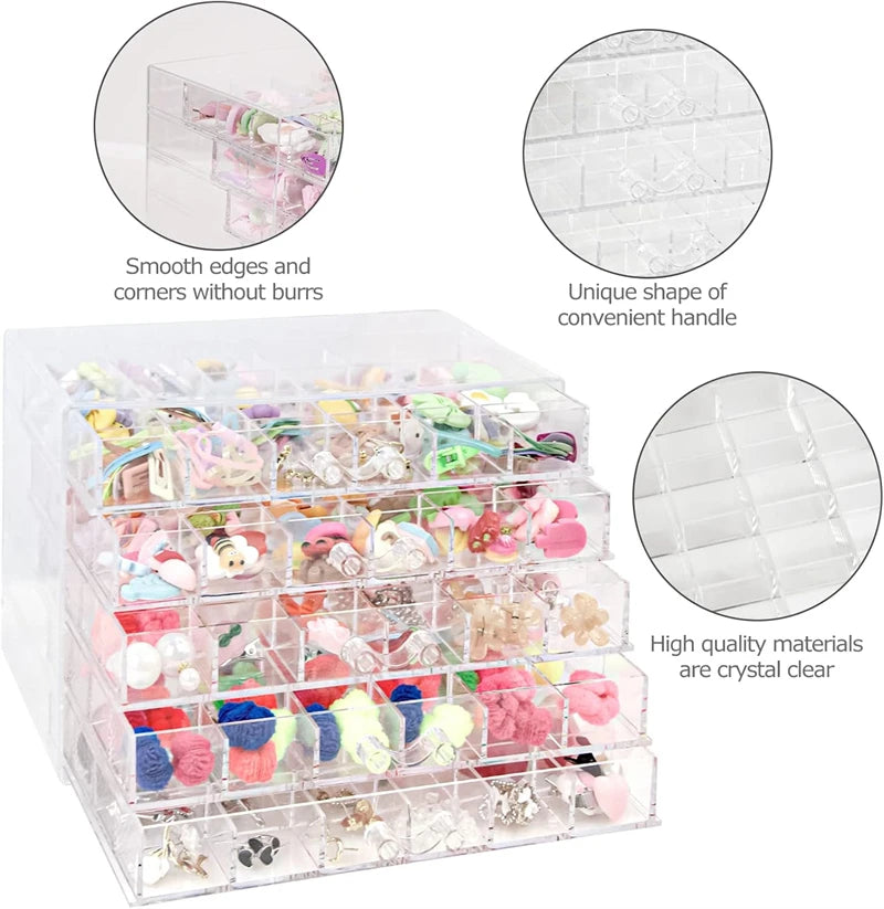 Transparent Jewelry Storage Box 72/79/120 Grids Multi-layer Plastic Display Holder with Drawer Nail Diamonds Organizer Nail Art
