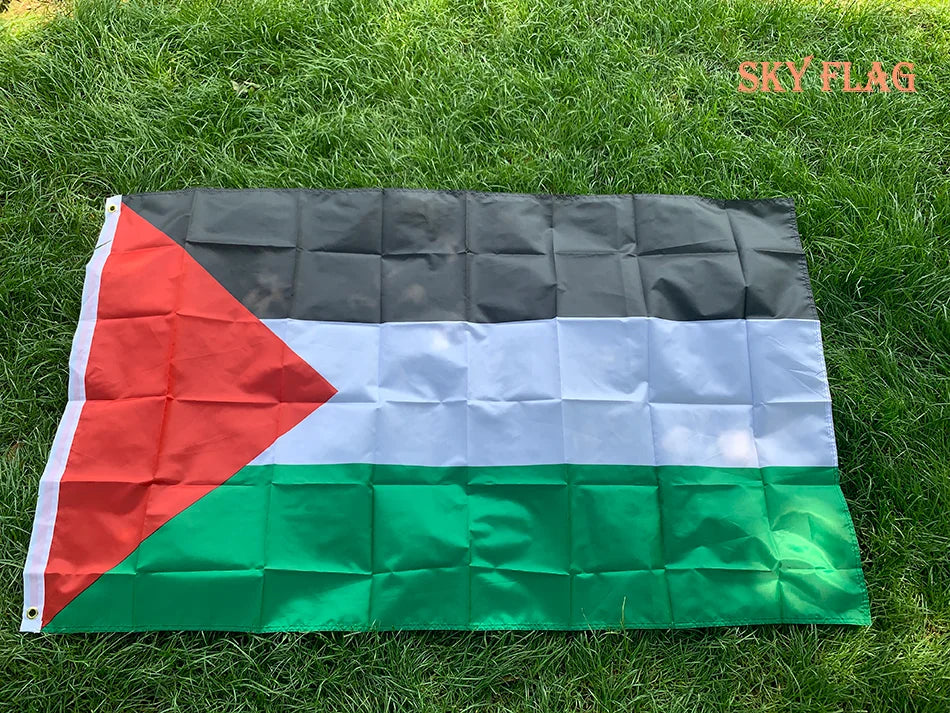 SKY FLAG Large Palestine Flag - 150 x 90cm High-Quality Polyester Gaza Palestinian Banner