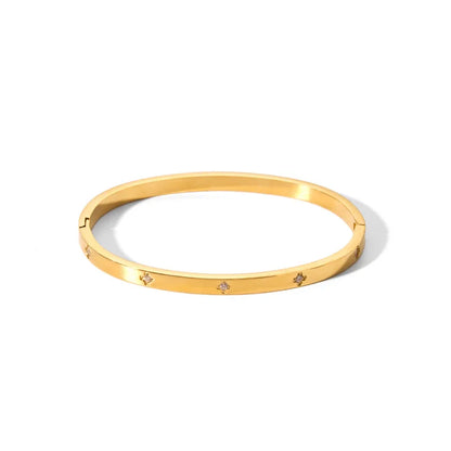 New Waterproof Cubic Zirconia Bangles - Tarnish-Free Stainless Steel Bracelets for Women | Customizable Wholesale Jewelry