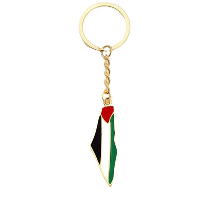 Palestine Map Flag Keychain Pendant For World Peace Decorative Metal Pendant Accessories For Men And Women
