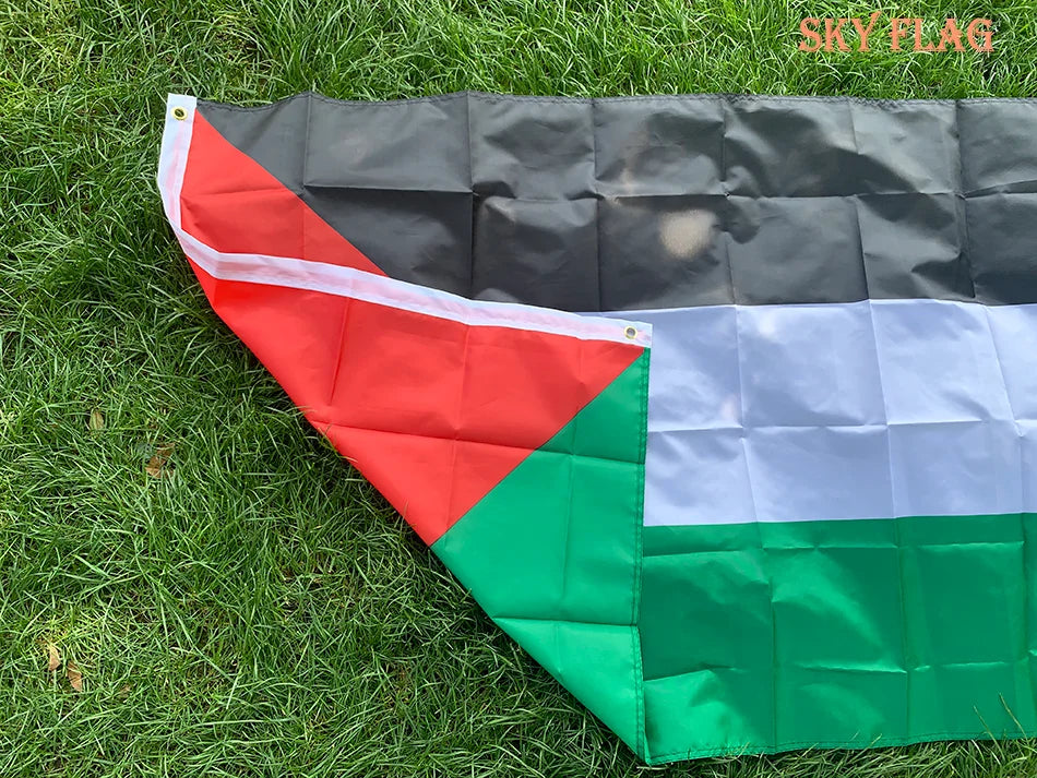 SKY FLAG Large Palestine Flag - 150 x 90cm High-Quality Polyester Gaza Palestinian Banner