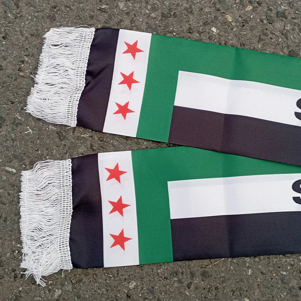 Aerlxemrbrae   Custom  banner   Syria Scarf 15*150cm The Syrian Arab Republic Syrian three Star Scarf Banner