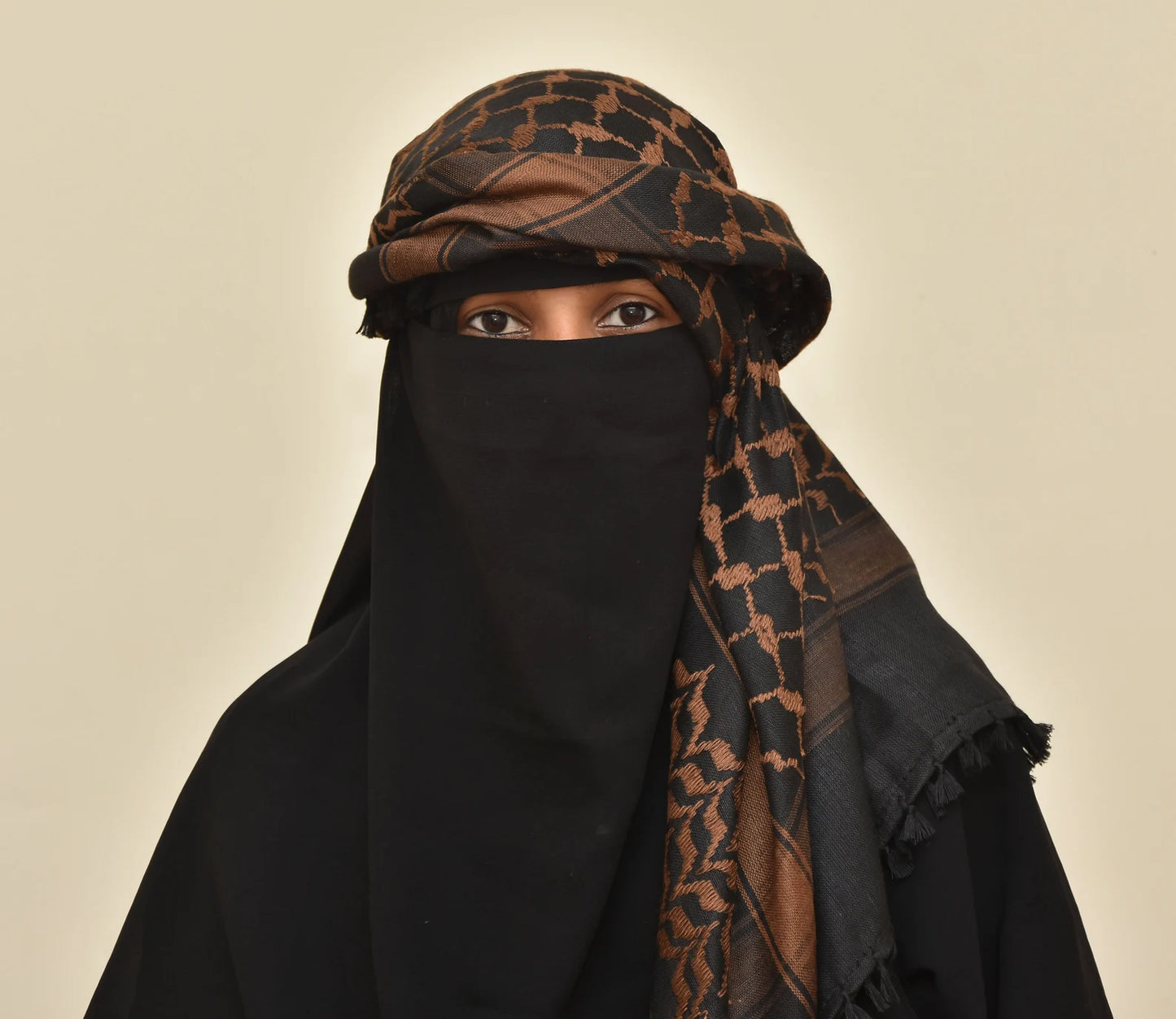Palestine Dark Brown Coffee Keffiyeh Kufiya Scarf (48*48)Free Palestine Traditional Shemagh With Tassels Arafat Hatta Arab Style Headscarf