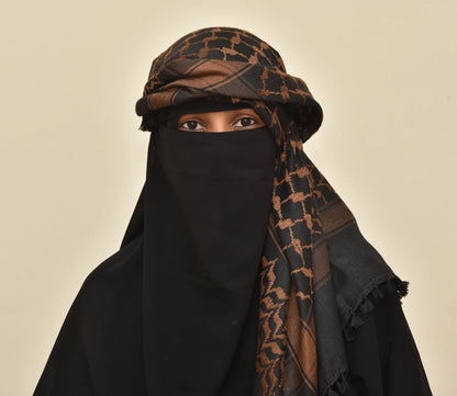 Palestine Dark Brown Coffee Keffiyeh Kufiya Scarf (48*48)Free Palestine Traditional Shemagh With Tassels Arafat Hatta Arab Style Headscarf