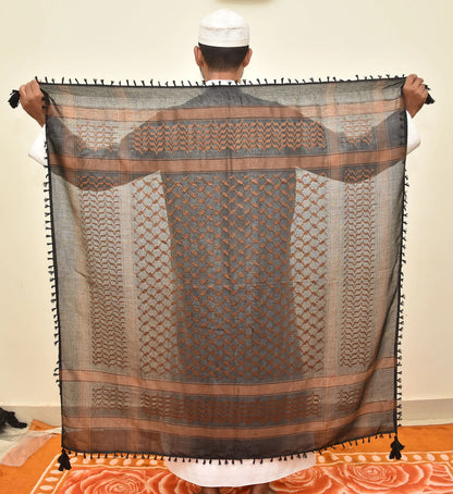Palestine Dark Brown Coffee Keffiyeh Kufiya Scarf (48*48)Free Palestine Traditional Shemagh With Tassels Arafat Hatta Arab Style Headscarf