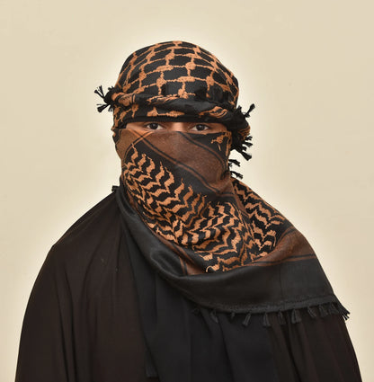 Palestine Light Brown Keffiyeh Kufiya Scarf (48*48)Free Palestine Traditional Shemagh With Tassels Arafat Hatta Arab Style Headscarf Unisex