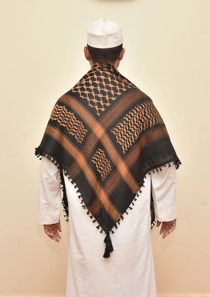 Palestine Light Brown Keffiyeh Kufiya Scarf (48*48)Free Palestine Traditional Shemagh With Tassels Arafat Hatta Arab Style Headscarf Unisex