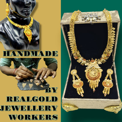 Elegant Gold- Plated Necklace with Matching Earrings Jewellery set
