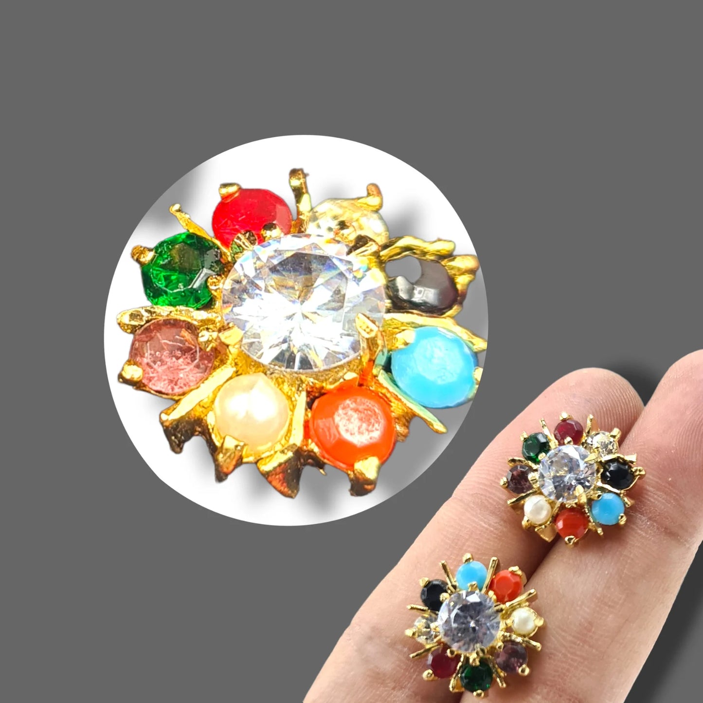 Elegant Gold-Plated stone beaded Earrings Jewellery Set