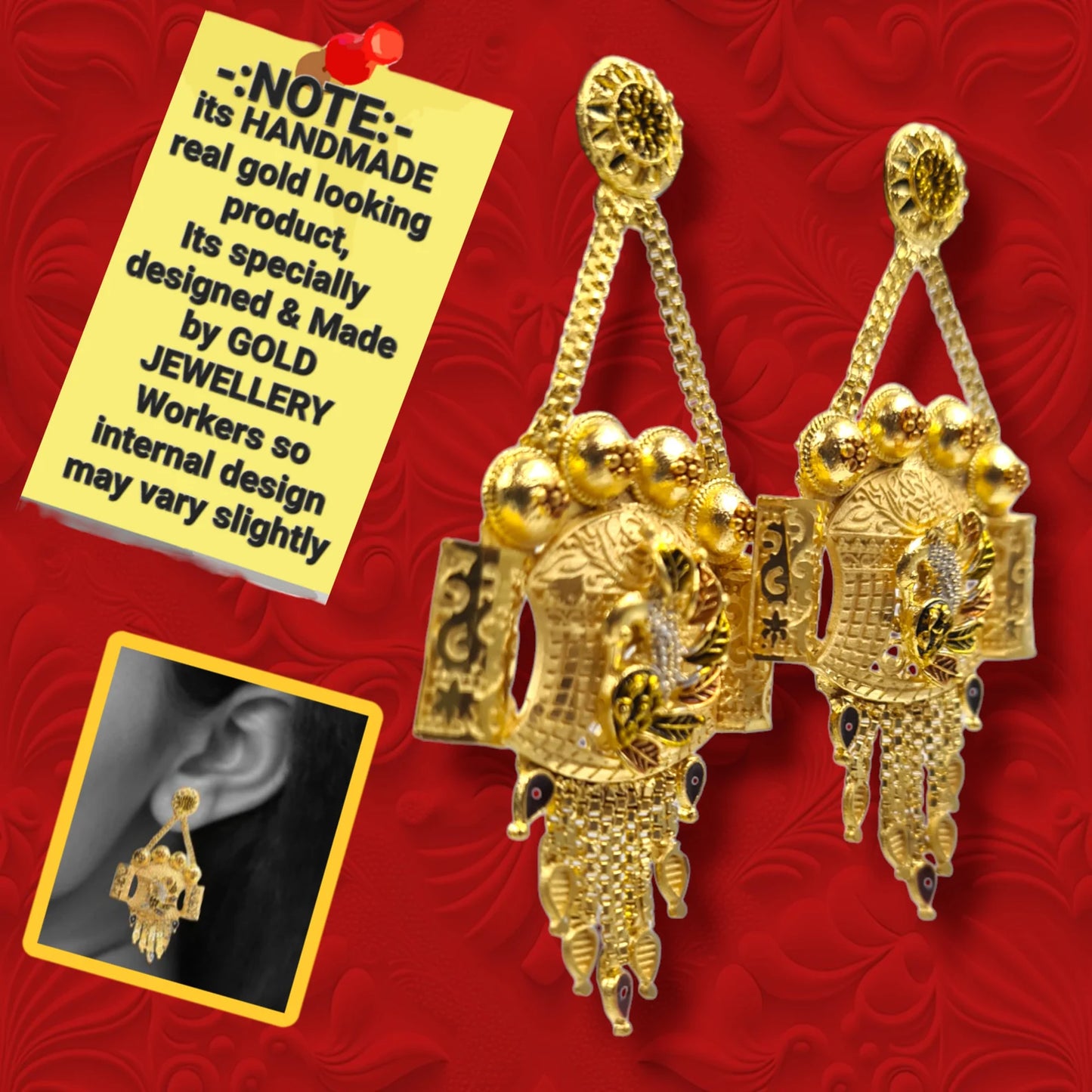 Handmade Gold-plated Earrings with Stunning Crystal,gift for her. earrings for girlfriend, earring dish, gift for new bride.