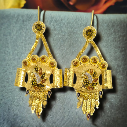 Handmade Gold-plated Earrings with Stunning Crystal,gift for her. earrings for girlfriend, earring dish, gift for new bride.