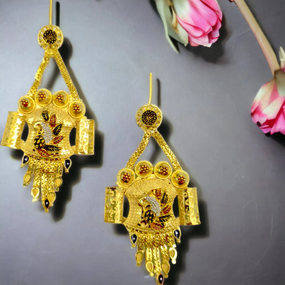 Handmade Gold-plated Earrings with Stunning Crystal,gift for her. earrings for girlfriend, earring dish, gift for new bride.
