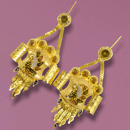 Handmade Gold-plated Earrings with Stunning Crystal,gift for her. earrings for girlfriend, earring dish, gift for new bride.