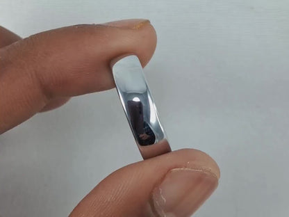6mm High-Polished Silver Tungsten Ring – Sleek, durable, and perfect for men and women. A timeless wedding band for lasting elegance