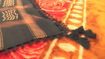 Palestine Light Brown Keffiyeh Kufiya Scarf (48*48)Free Palestine Traditional Shemagh With Tassels Arafat Hatta Arab Style Headscarf Unisex