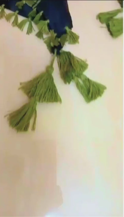 Palestine Green fringes Keffiyeh Kufiya Scarf (48*48) Free Palestine Traditional Shemagh With Tassels Arafat Hatta Arab Style For Unisex