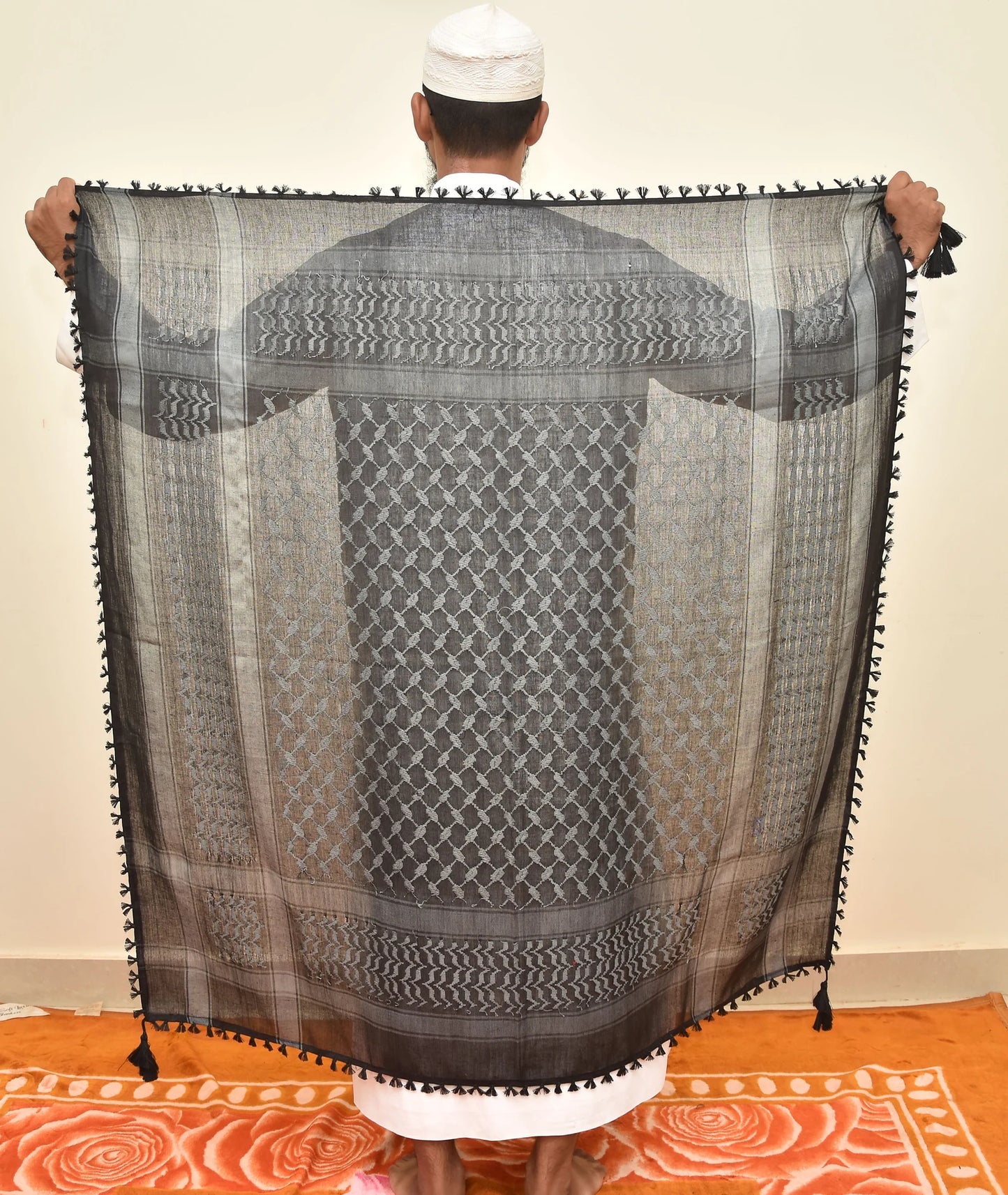 Palestine metallic Keffiyeh Kufiya Scarf (48*48)Free Palestine Traditional Shemagh With Tassels Arafat Hatta Arab Style Headscarf Unisex