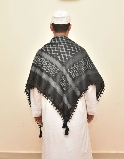 Palestine metallic Keffiyeh Kufiya Scarf (48*48)Free Palestine Traditional Shemagh With Tassels Arafat Hatta Arab Style Headscarf Unisex