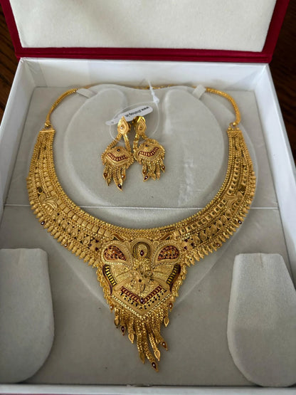 Buy 1 Get 1 free Handcrafted Gold Plated Jewellery set with Matching Earrings for women younstar christmas gifts fashion daily wear.