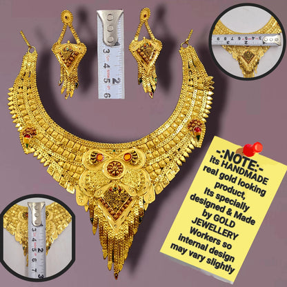 Buy 1 Get 1 free Handcrafted Gold Plated Jewellery set with Matching Earrings for women younstar christmas gifts fashion daily wear.