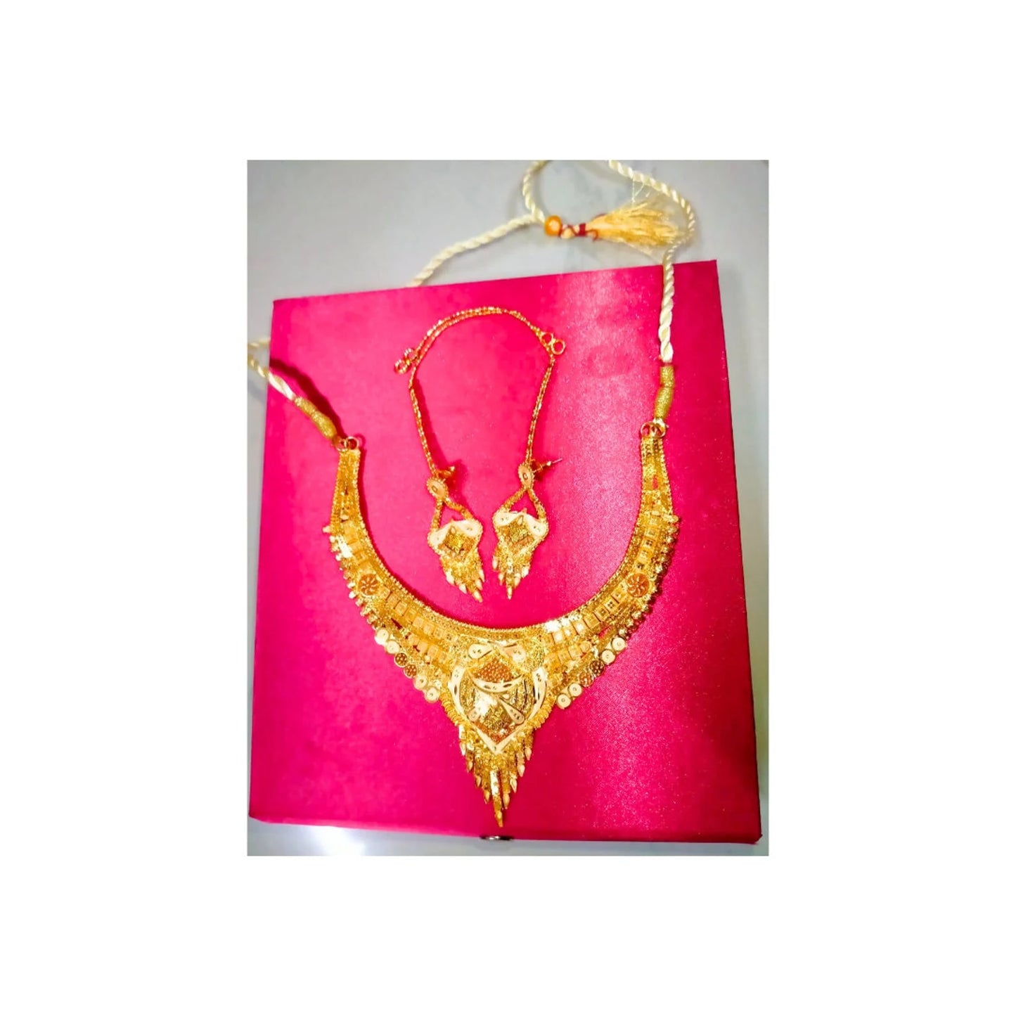 Buy 1 Get 1 free Handcrafted Gold Plated Jewellery set with Matching Earrings for women younstar christmas gifts fashion daily wear.